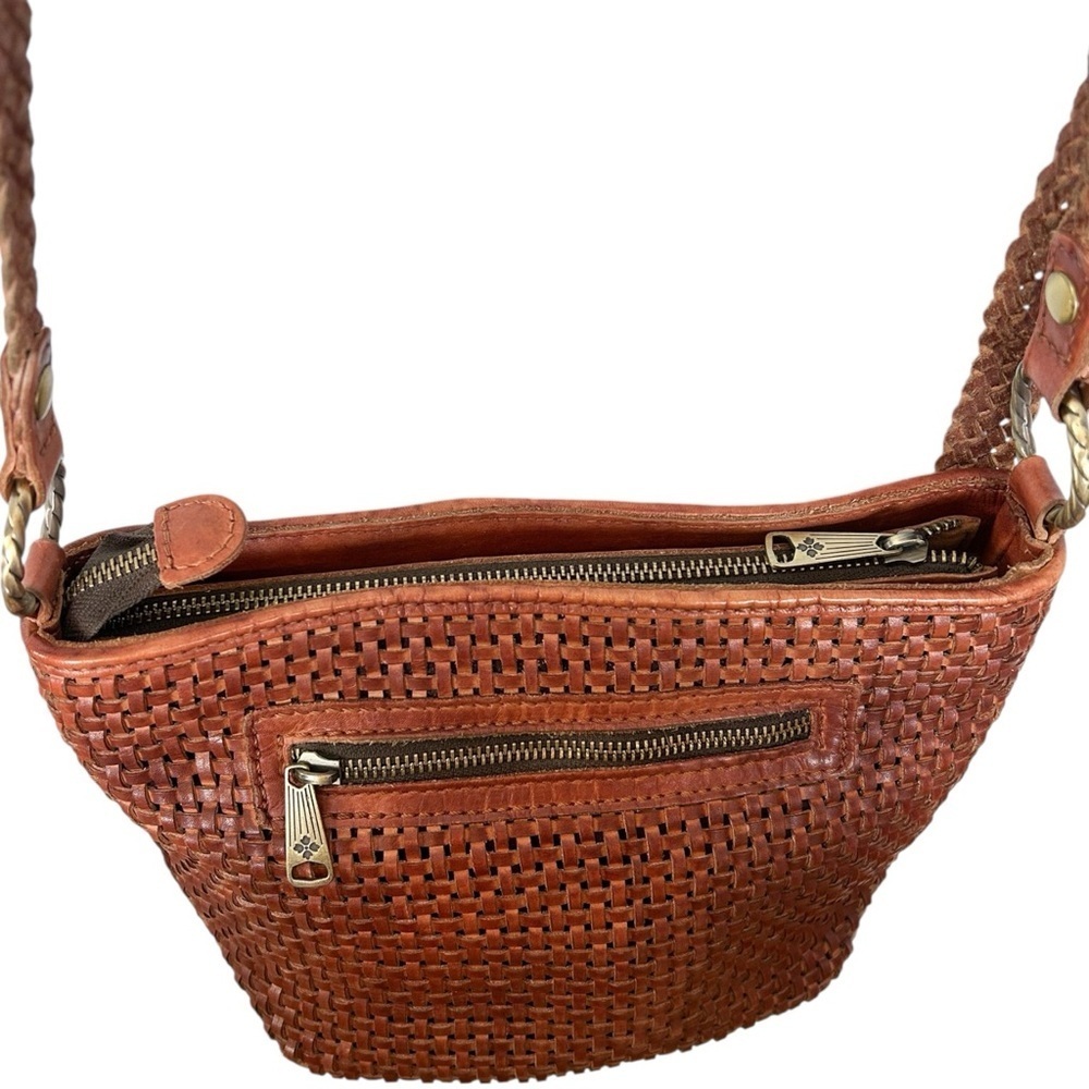 Patricia Nash Banyoles Crossbody Woven Leather Bag Brown - Picture 4 of 11